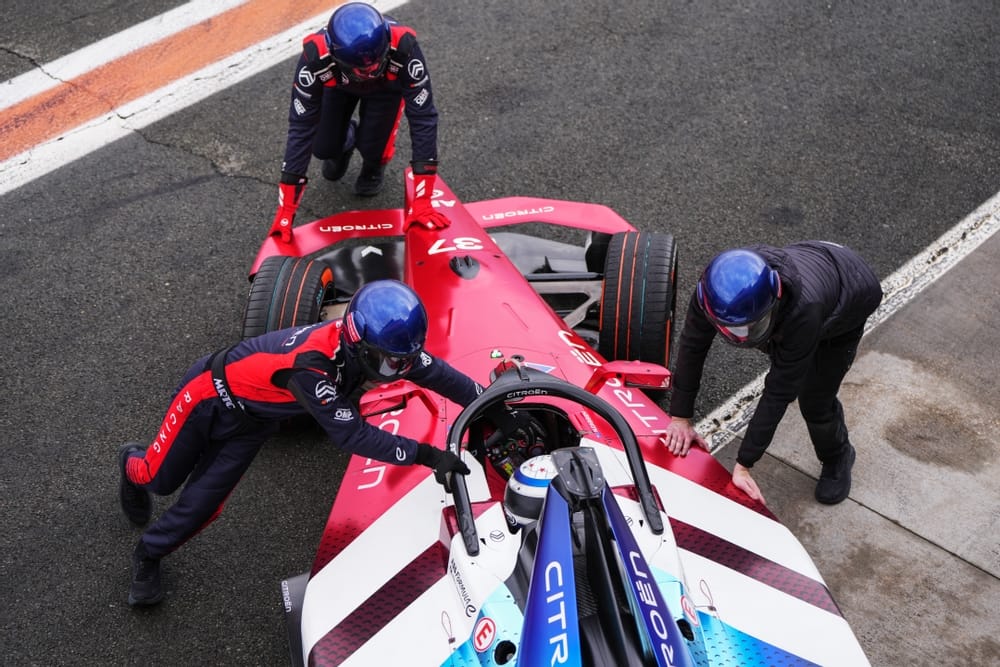 Formula E Gen3 race car competing in São Paulo E-Prix season opener