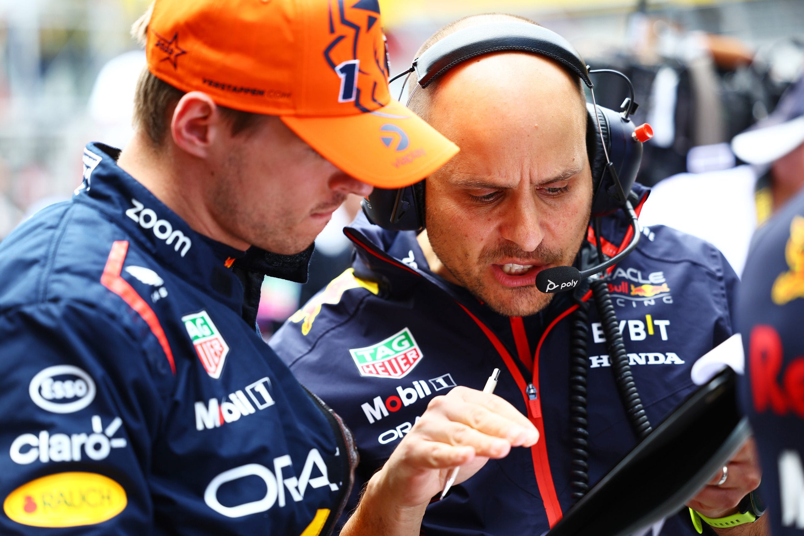 Max Verstappen and Gianpiero Lambiase celebrate F1 championship success at Red Bull Racing