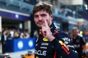 Max Verstappen celebrates pole position for Abu Dhabi title decider